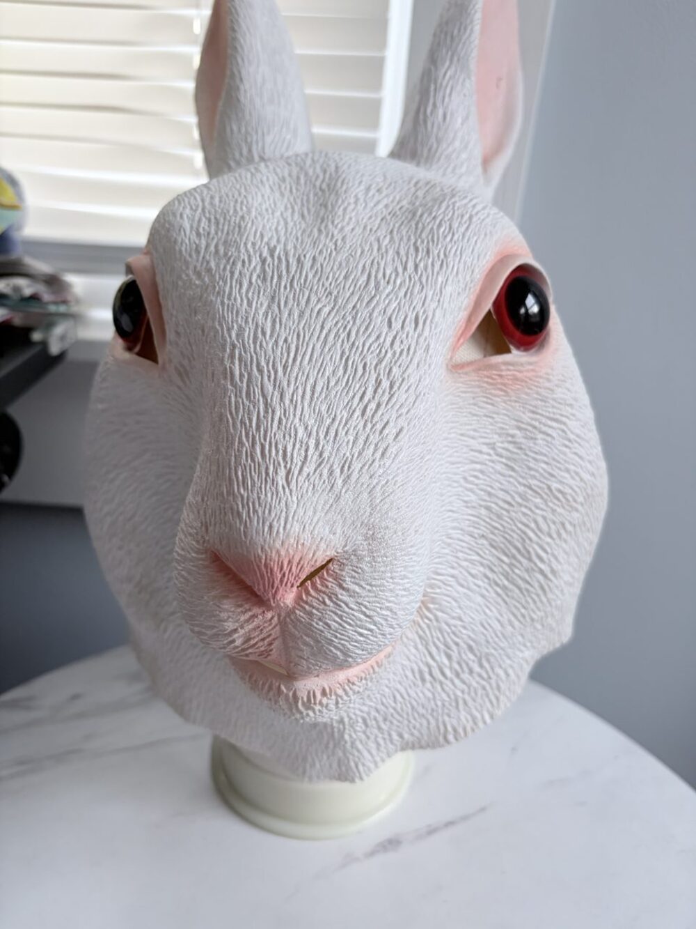 White Rabbit Latex Full Head Costume Mask Realistic Bunny